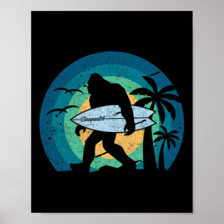 Poster Camisa de Surf Bigfoot Divertida Sasquatch Yeti Su