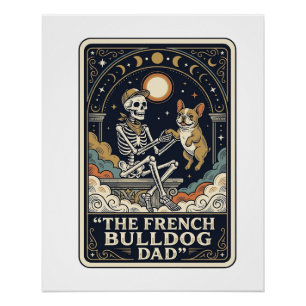 Pôster Camisa de Tarot de Esqueleto Vintage do Papai Bull