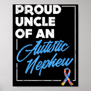 Poster Camisa de Tio Orgulhoso de um Sobrinho Autista Sup