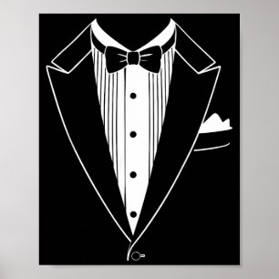Poster Camisa de traje Tuxedo Homens Mulheres Crianças Tu