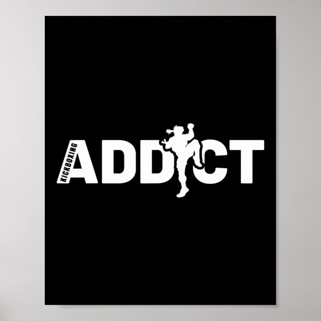 Poster Camisa de Viciado em Kickboxing Presente Instrutor (Frente)
