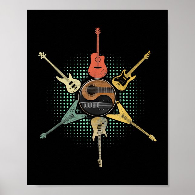 Poster Camisa De Violão. Estilo Retroativo, Presente Para (Frente)