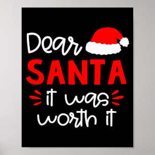 Poster Camisa Dear Santa Piada Família Correspondente Nat