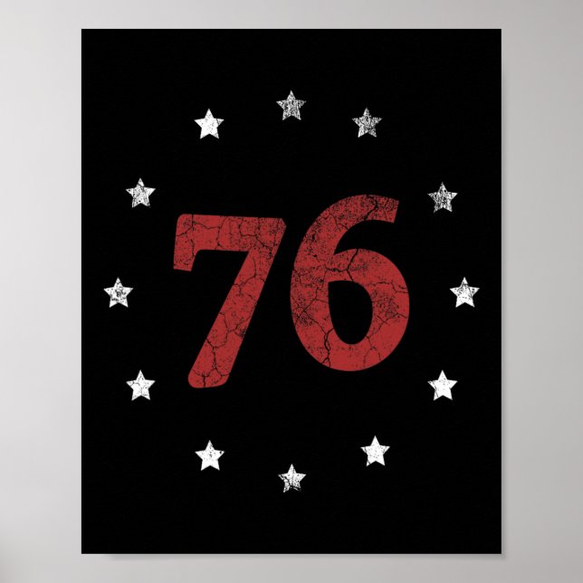 Poster Camisa Dia Do Espírito 76 Presente Retro 4 De Julh (Frente)
