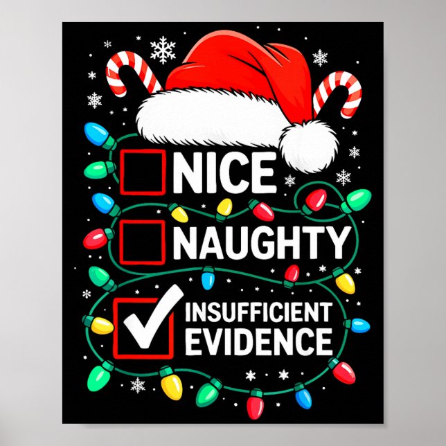 Poster Camisa Divertida de Evidência Insuficiente Boa Má  (Frente)