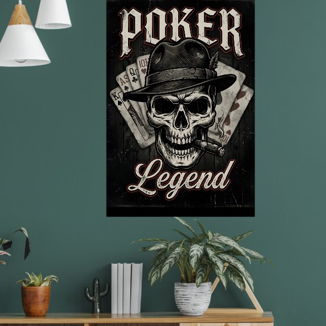 Poster Camisa Divertida de Lenda do Poker Eu Amo Poker Te (Sala de Estar 1)