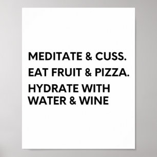 Poster Camisa Divertida de Meditação e Lance para Yoga e