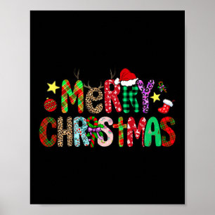 Poster Camisa Divertida Luzes de Natal Chapéu Vermelho do