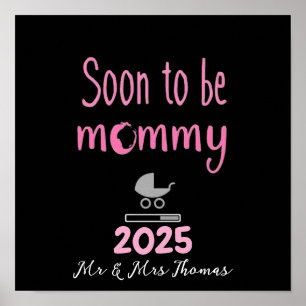 Poster Camisa Divertida para Futuras Mães de 2025