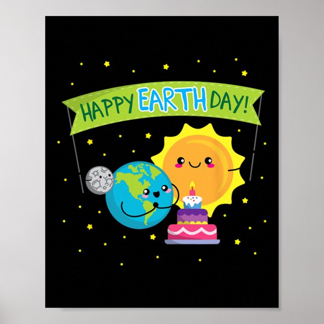Poster Camisa Do Dia Da Terra Para Crianças Engraçadas Te (Frente)