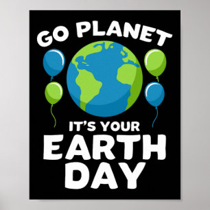 Poster Camisa Do Dia Da Terra Para Crianças Irem Planeta
