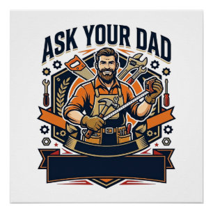 Pôster Camisa do Dia dos Pais Pergunte ao seu pai ele con