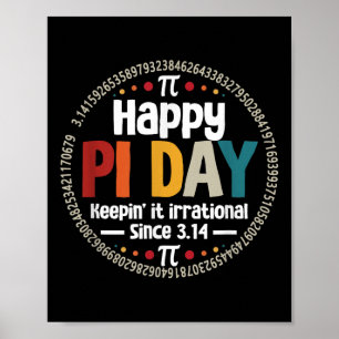 Poster Camisa Do Dia Pi Para O Professor Vintage 3,14 Pi