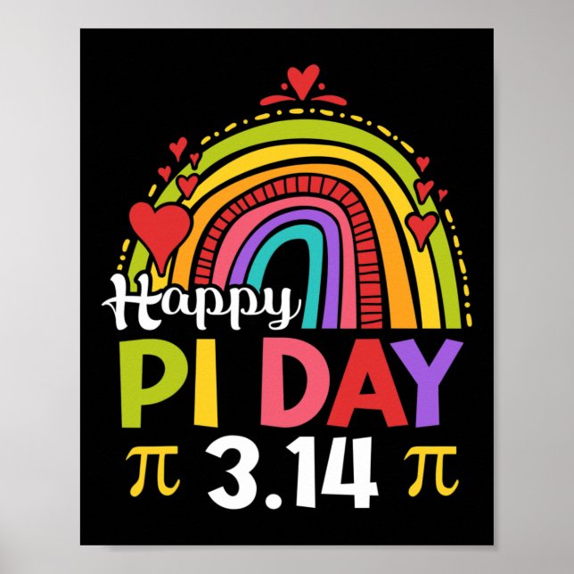 Poster Camisa Do Dia Pi Professor Rainbow Funny Happy Pi  (Frente)