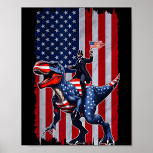 Poster Camisa do Dino Abraham Lincoln 4 de Julho Meninos