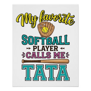 Pôster Camisa do Jogador de Softbol Favorito Me Chama TAT