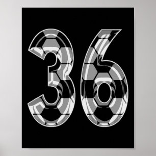 Poster Camisa do jogador número 36 padrão de futebol unif