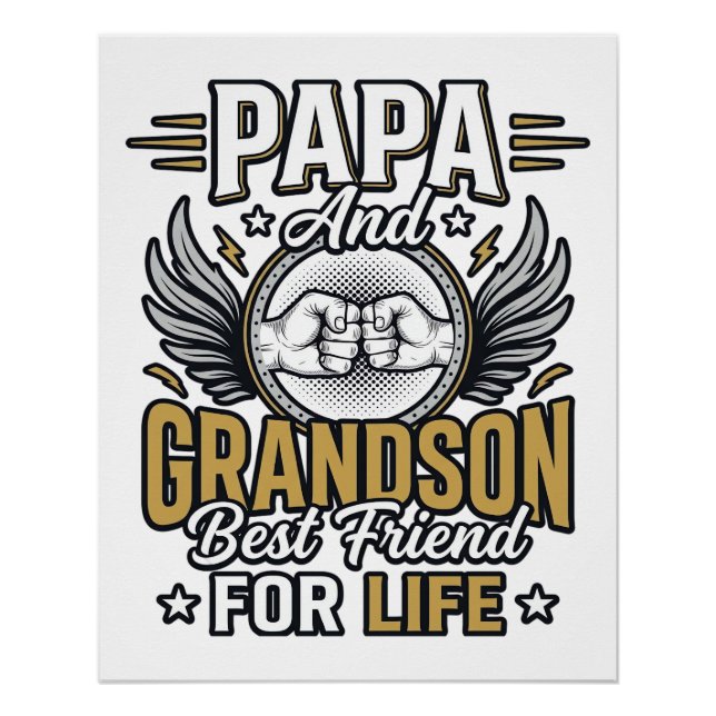 Pôster Camisa do Melhor Amigo da Vida do Papai e do Neto (Frente)