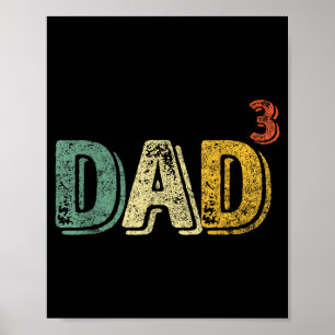 Poster Camisa do Pai ao Cubo Pai de Três Citação de Homen