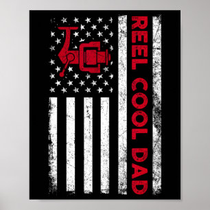 Poster Camisa do Pai Legal Carrete de Pesca com Bandeira