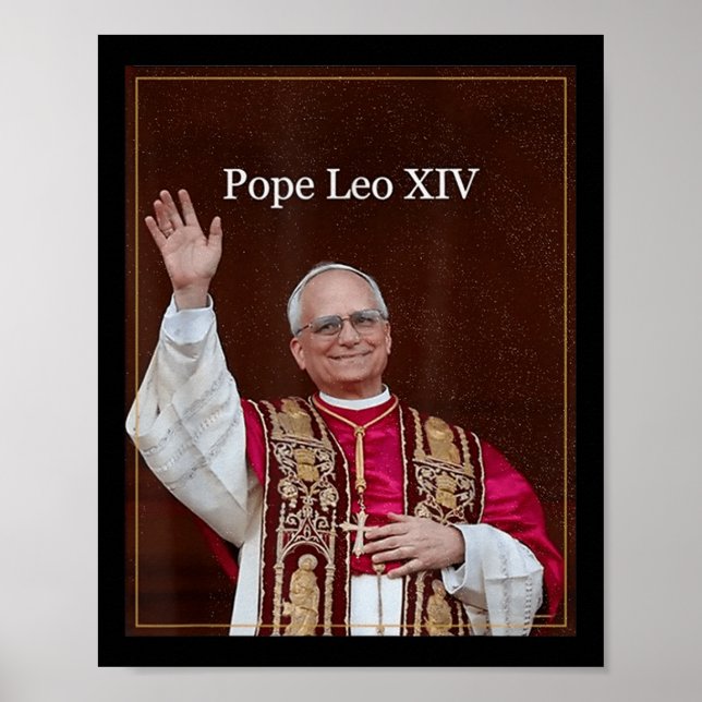 Poster Camisa do Papa deus abençoe Leo Xiv, Papa Leo Xiv (Frente)