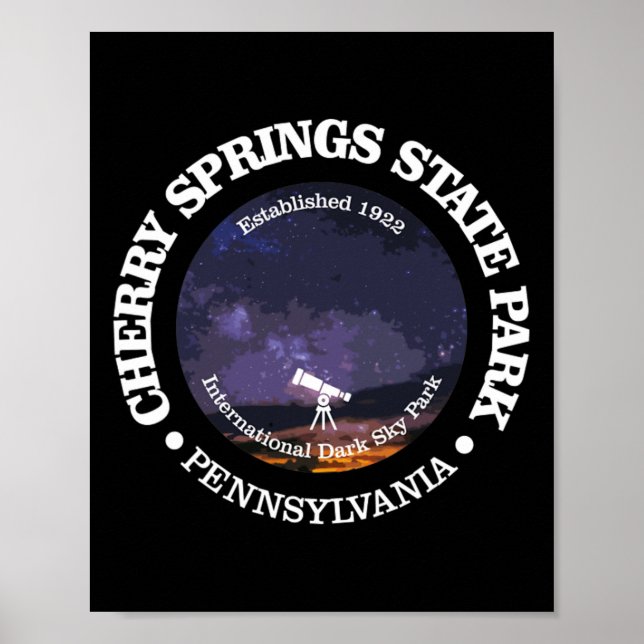 Poster Camisa do Parque Estadual Cherry Springs Funny Hik (Frente)