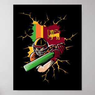 Poster Camisa do Sri Lanka Cricket T Camisa Kit Presente