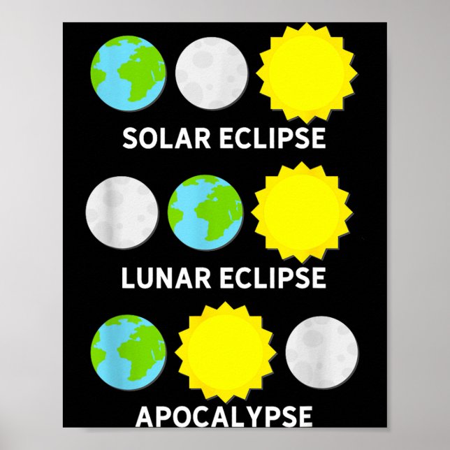 Poster Camisa Eclipse Solar Eclipse Lunar Apocalipse (Frente)
