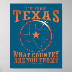 Poster Camisa Eclipse Solar Total Texas Eclipse Total