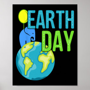 Poster Camisa Elefante do Dia da Terra, Excelente de Vint