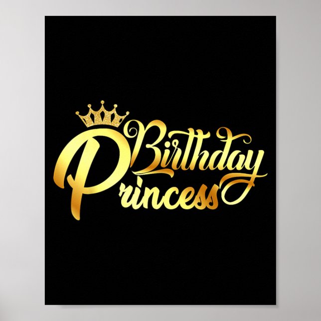 Poster Camisa engraçada de aniversário da princesa para m (Frente)
