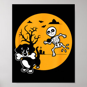 Poster Camisa engraçada de cachorro salsicha esqueleto Ha