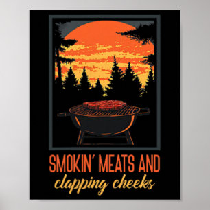 Poster Camisa Engraçada De Churrasco Masculina Fumando Re