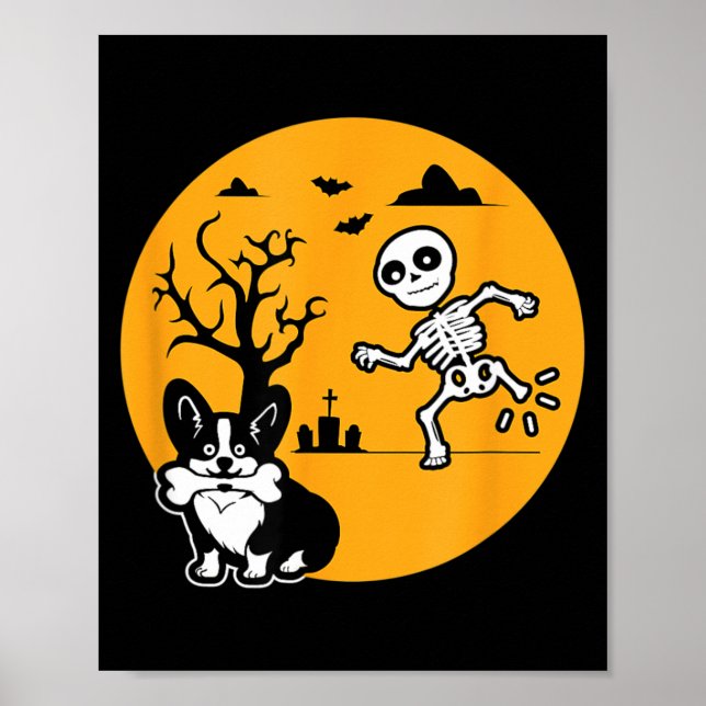 Poster Camisa engraçada de esqueleto para amantes de cães (Frente)