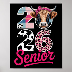 Poster Camisa engraçada de formatura para amantes de vaca