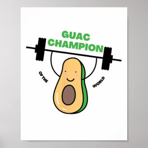 Poster Camisa Engraçada De Guacamole Para Campeões De Fes