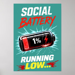 Poster Camisa engraçada de introvertido com bateria socia