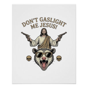 Pôster Camisa engraçada de Jesus Gambá com desenho de gra