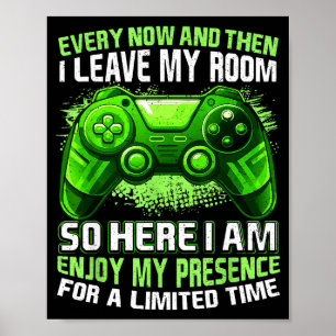 Poster Camisa engraçada de jogador para presentes de víde