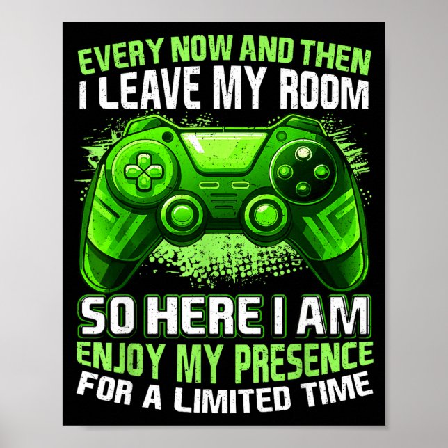 Poster Camisa engraçada de jogador para presentes de víde (Frente)