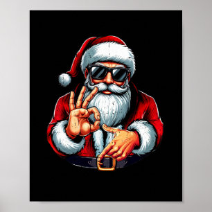 Poster Camisa engraçada de Natal do Papai Noel para homen