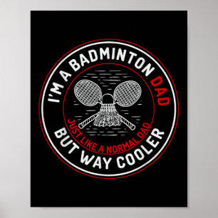 Poster Camisa engraçada de pai de badminton para homens j