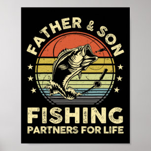 Poster Camisa engraçada de pesca Pai Filho Correspondente