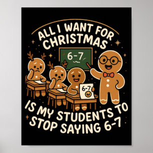 Poster Camisa engraçada de pijama de Natal 67 Seis Sete M