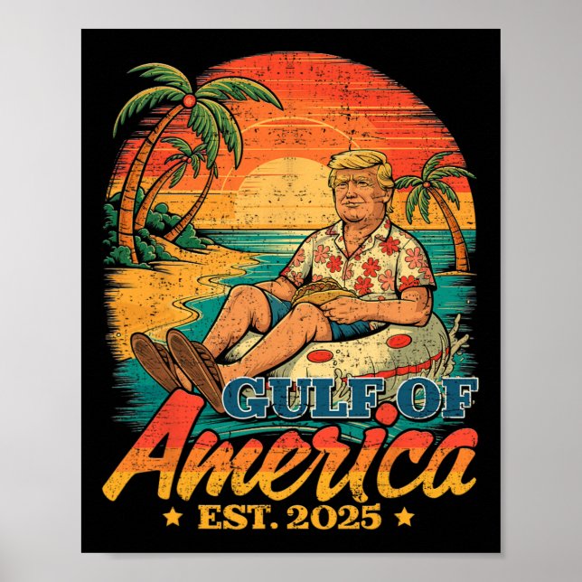 Poster Camisa Engraçada Do Golfo Dos Eua América No Leste (Frente)