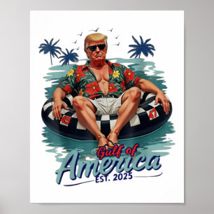 Poster Camisa Engraçada Do Golfo Dos Eua América No Leste