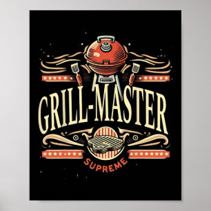 Poster Camisa engraçada do Grill Master Supreme Bbq