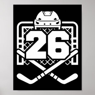 Poster Camisa engraçada do jogador de hóquei número 26 Jo