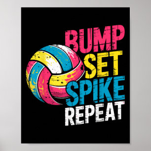 Poster Camisa engraçada do jogador de vôlei de repetição