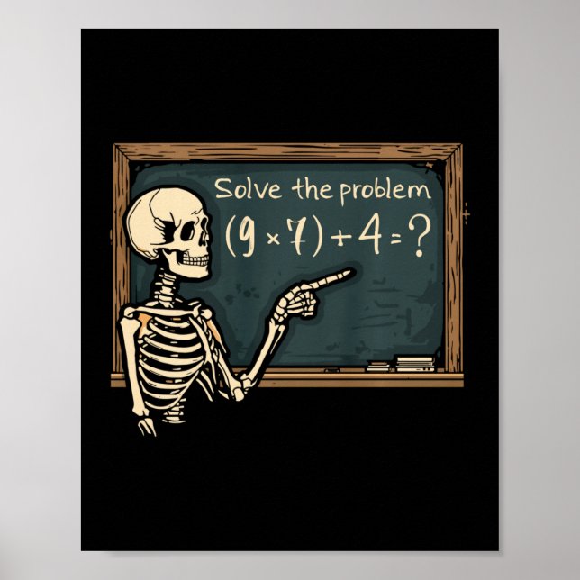 Poster Camisa engraçada do meme do esqueleto do Halloween (Frente)